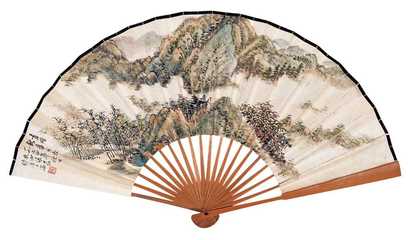 张大壮 甲寅（1974年）作 春山云霭 成扇
